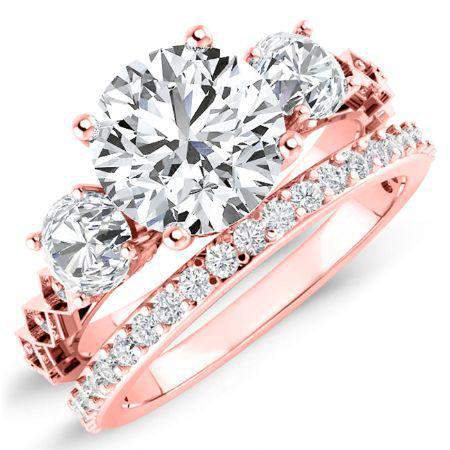 Calix Diamond Matching Band Only (engagement Ring Not Included) For Ring With Round Center rosegold