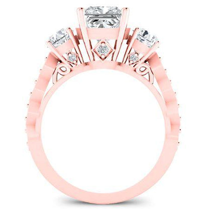 Calix Princess Moissanite Bridal Set rosegold