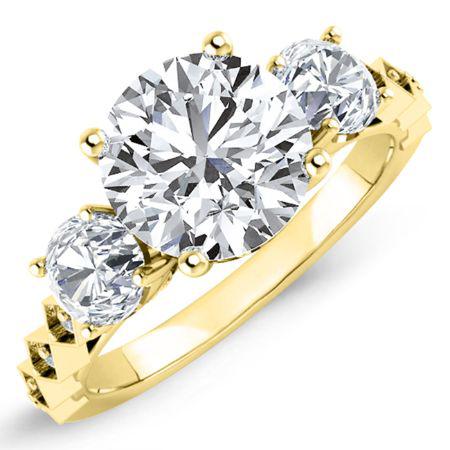 Calix Round Moissanite Bridal Set yellowgold