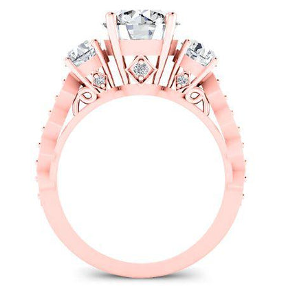 Calix Round Moissanite Bridal Set rosegold