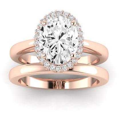 Calla Lily Diamond Matching Band Only (does Not Include Engagement Ring) For Ring With Oval Center rosegold
