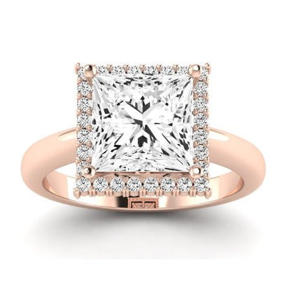 Calla Lily Diamond Matching Band Only (does Not Include Engagement Ring) For Ring With Princess Center rosegold