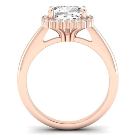 Calla Lily Diamond Matching Band Only (does Not Include Engagement Ring) For Ring With Cushion Center rosegold