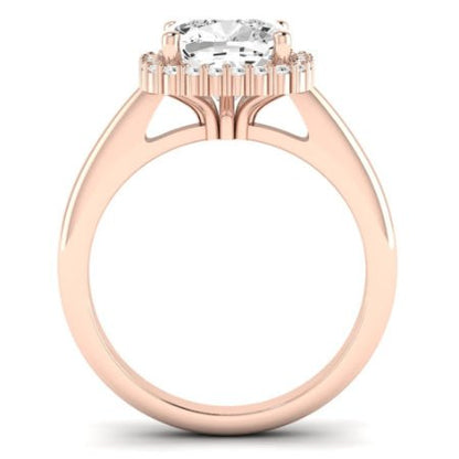 Calla Lily Diamond Matching Band Only (does Not Include Engagement Ring) For Ring With Cushion Center rosegold