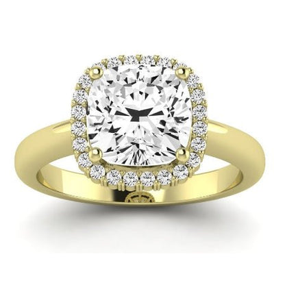 Calla Lily Diamond Matching Band Only (does Not Include Engagement Ring) For Ring With Cushion Center yellowgold
