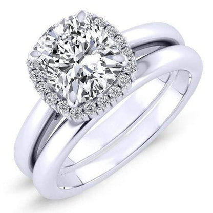 Callalily Cushion Moissanite Bridal Set whitegold