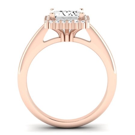 Callalily Emerald Moissanite Bridal Set rosegold