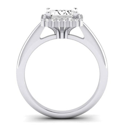 Callalily Emerald Moissanite Bridal Set whitegold