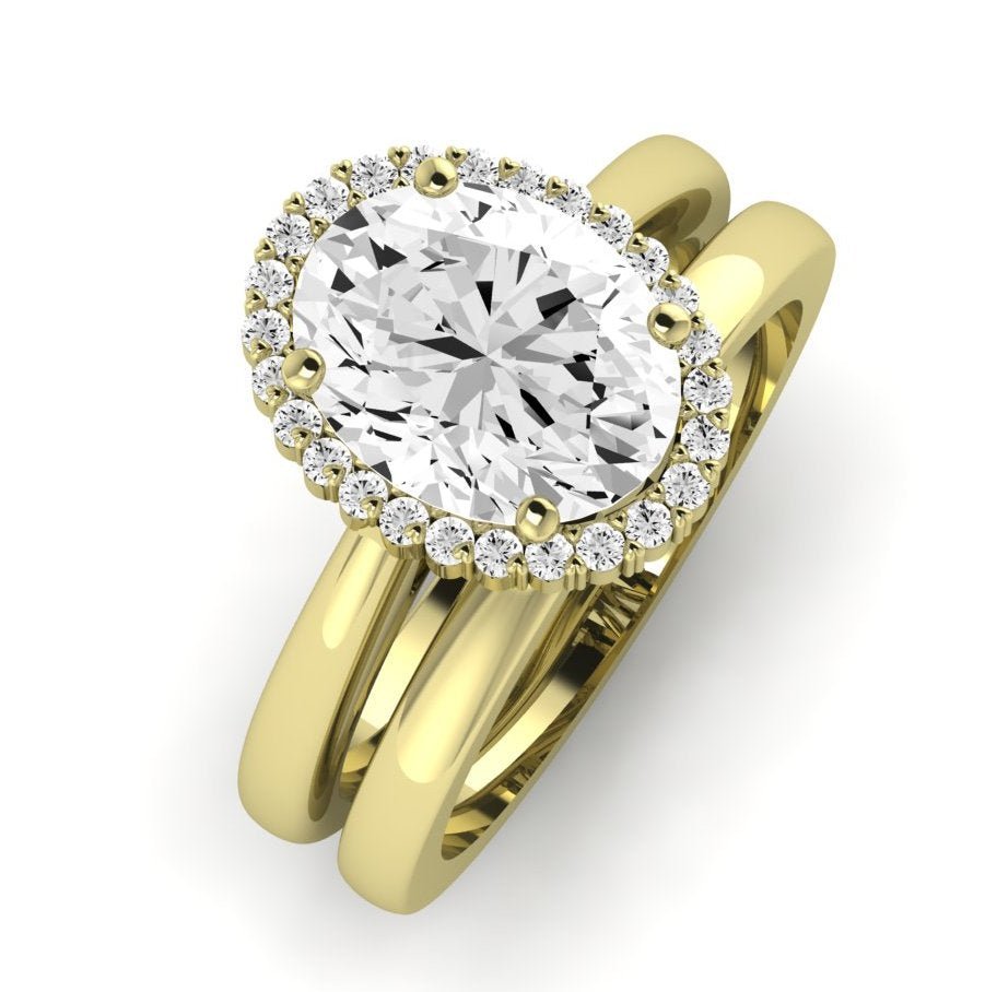 Callalily Oval Moissanite Bridal Set yellowgold