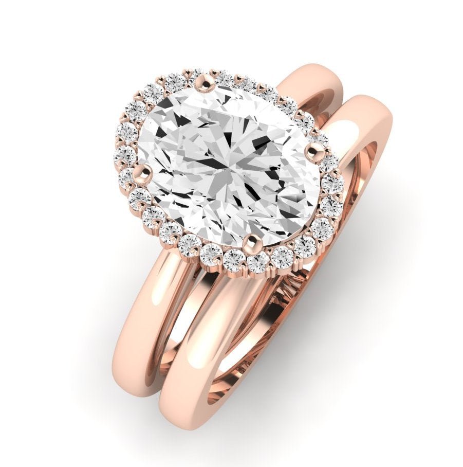 Callalily Oval Moissanite Bridal Set rosegold