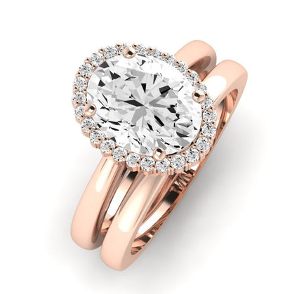 Callalily Oval Moissanite Bridal Set rosegold