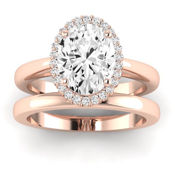Callalily Oval Moissanite Bridal Set rosegold