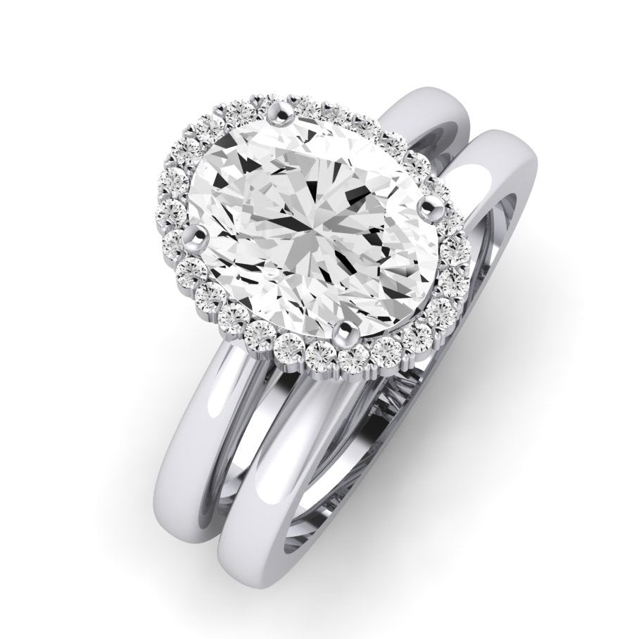 Callalily Oval Moissanite Bridal Set whitegold