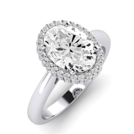 Callalily Oval Moissanite Bridal Set whitegold