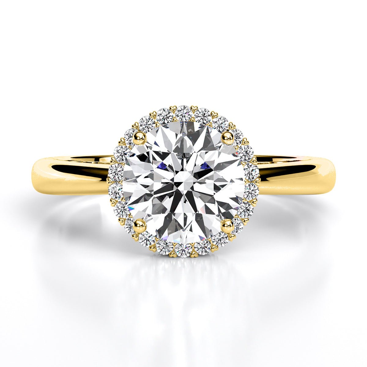 Callalily Round Moissanite Engagement Ring yellowgold