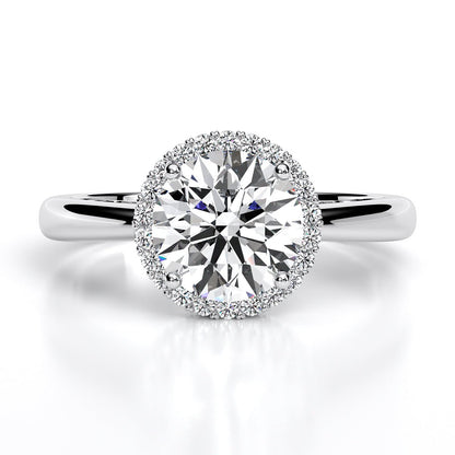 Callalily Round Moissanite Engagement Ring whitegold
