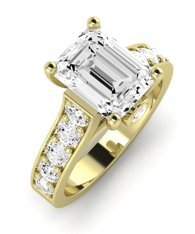 Calluna Emerald Moissanite Engagement Ring yellowgold