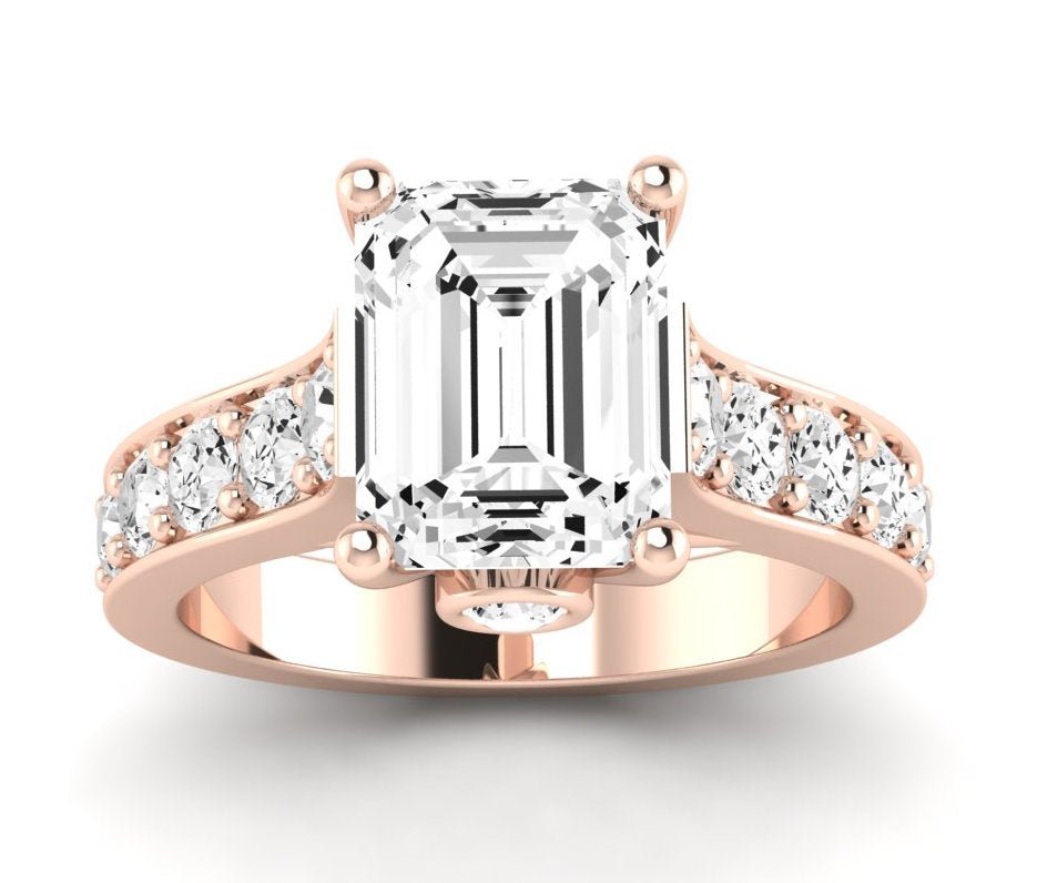 Calluna Emerald Moissanite Engagement Ring rosegold