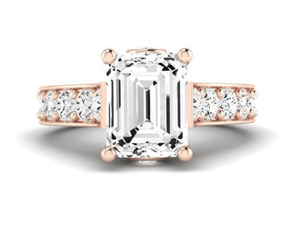 Calluna Emerald Moissanite Engagement Ring rosegold