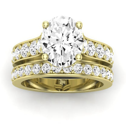 Calluna Diamond Matching Band Only (does Not Include Engagement Ring) For Ring With Oval Center yellowgold