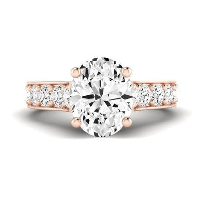 Calluna Diamond Matching Band Only (does Not Include Engagement Ring) For Ring With Oval Center rosegold