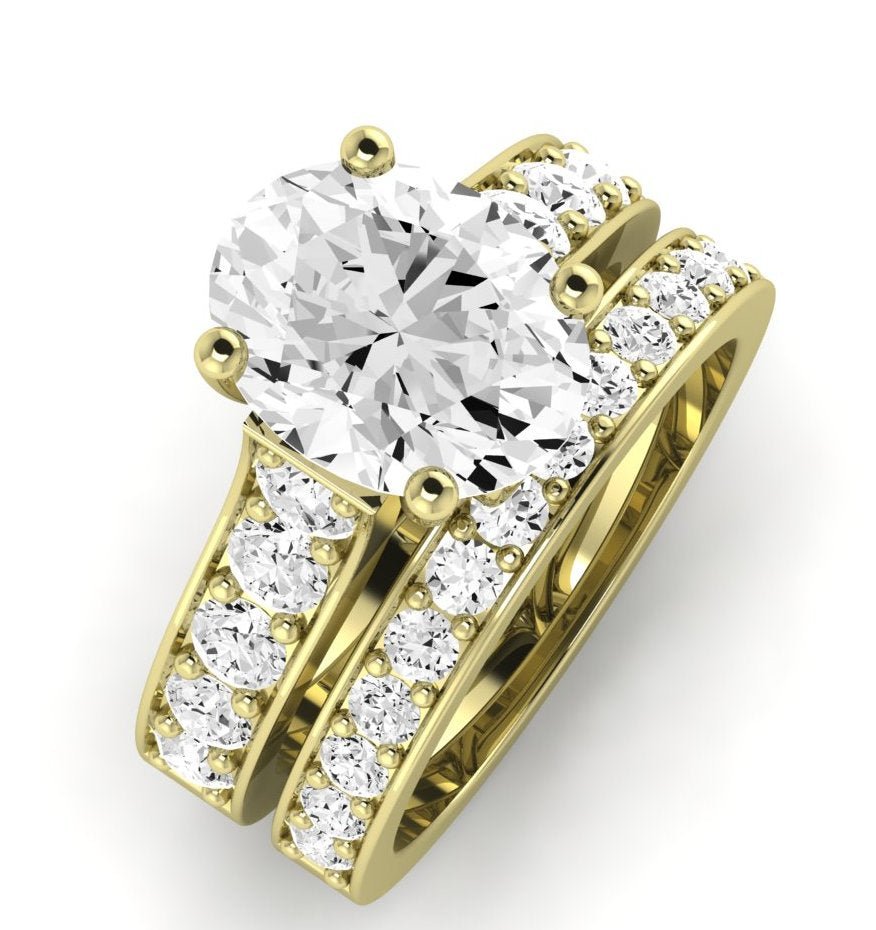 Calluna Diamond Matching Band Only (does Not Include Engagement Ring) For Ring With Oval Center yellowgold