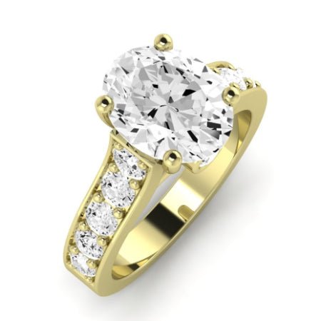 Calluna Diamond Matching Band Only (does Not Include Engagement Ring) For Ring With Oval Center yellowgold