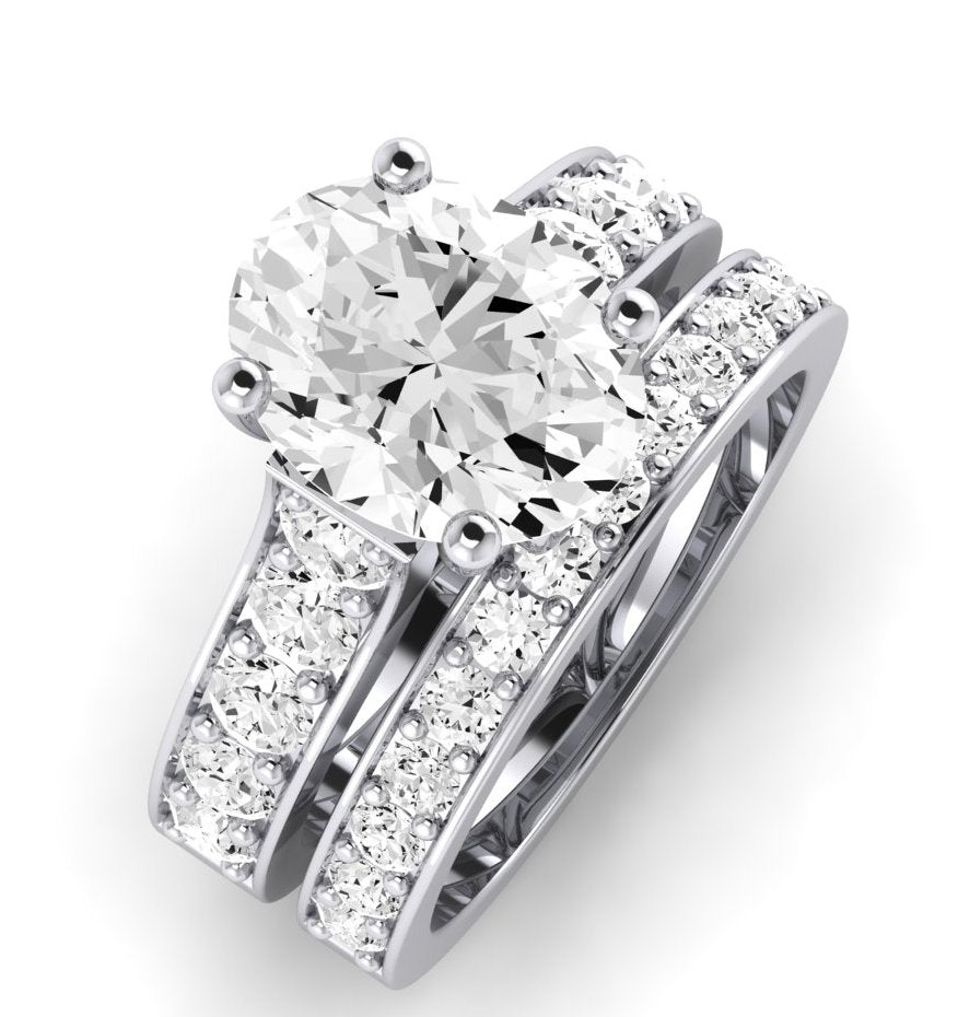 Calluna Diamond Matching Band Only (does Not Include Engagement Ring) For Ring With Oval Center whitegold
