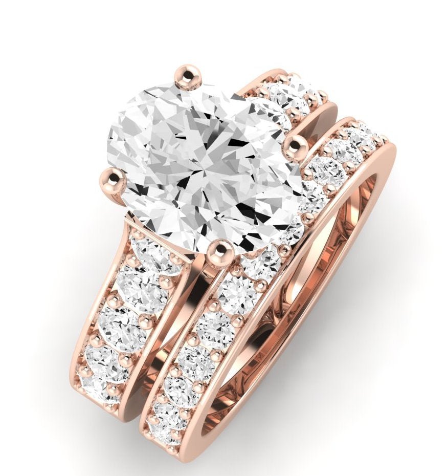 Calluna Oval Moissanite Bridal Set rosegold