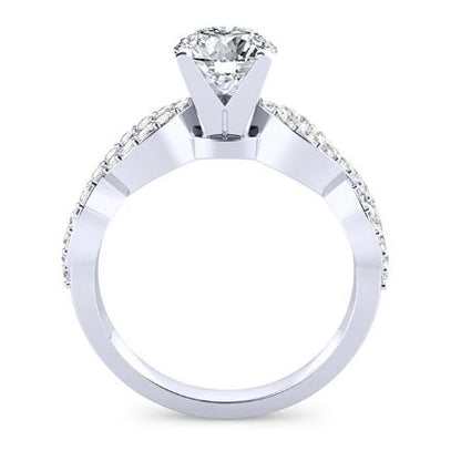 Camellia Diamond Matching Band Only (engagement Ring Not Included) For Ring With Round Center whitegold