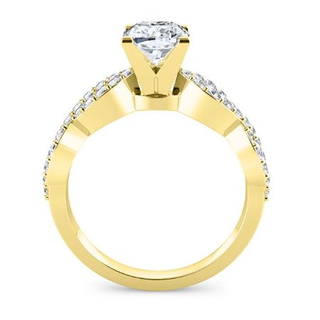 Camellia Diamond Matching Band Only (engagement Ring Not Included) For Ring With Cushion Center yellowgold