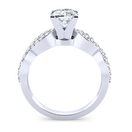Camellia Diamond Matching Band Only (engagement Ring Not Included) For Ring With Cushion Center whitegold