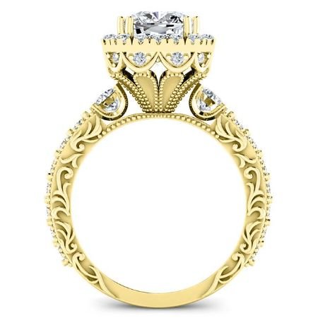 Canna Cushion Moissanite Bridal Set yellowgold