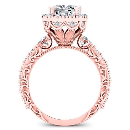 Canna Cushion Moissanite Bridal Set rosegold
