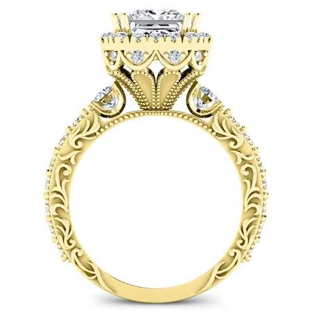 Canna Diamond Matching Band Only (engagement Ring Not Included) For Ring With Princess Center yellowgold