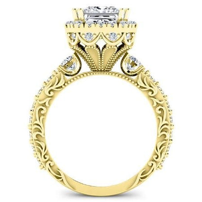 Canna Diamond Matching Band Only (engagement Ring Not Included) For Ring With Princess Center yellowgold