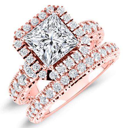 Canna Diamond Matching Band Only (engagement Ring Not Included) For Ring With Princess Center rosegold