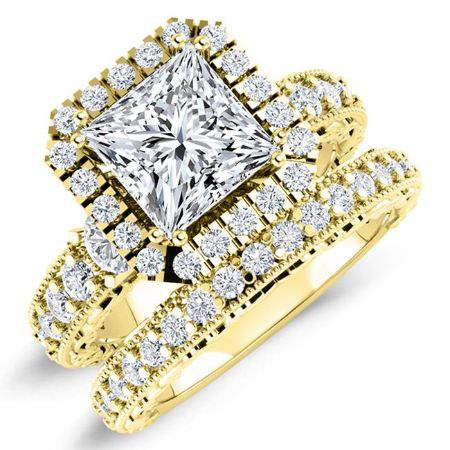 Canna Diamond Matching Band Only (engagement Ring Not Included) For Ring With Princess Center yellowgold