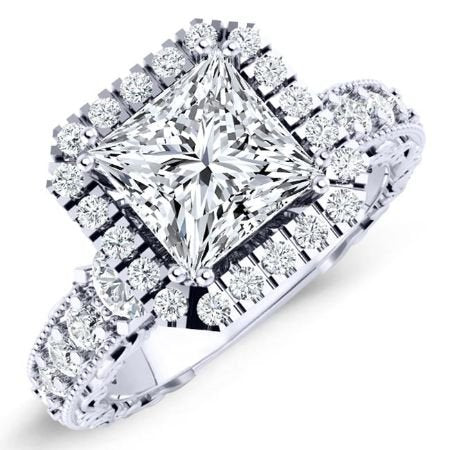 Canna Diamond Matching Band Only (engagement Ring Not Included) For Ring With Princess Center whitegold