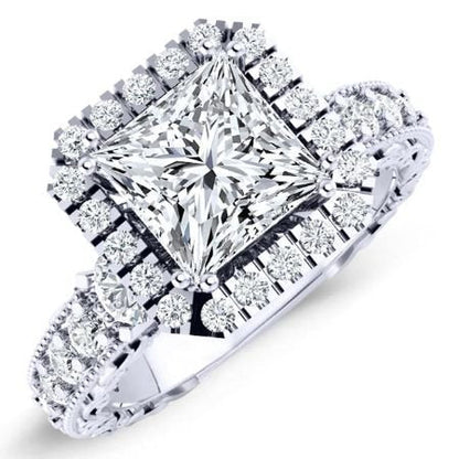 Canna Diamond Matching Band Only (engagement Ring Not Included) For Ring With Princess Center whitegold