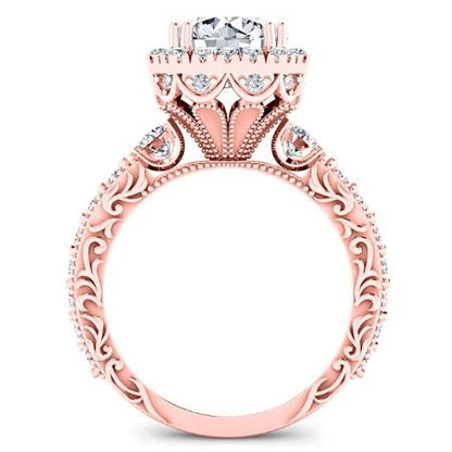 Canna Round Moissanite Bridal Set rosegold