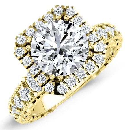 Canna Round Moissanite Bridal Set yellowgold