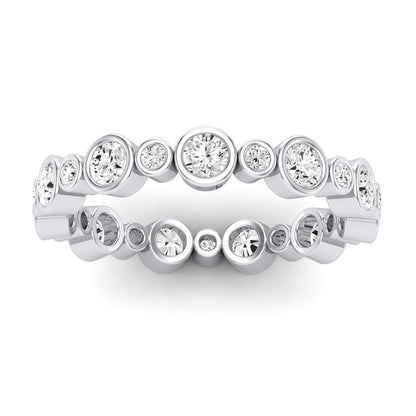 Caradonna Round Cut Moissanite Eternity Band whitegold