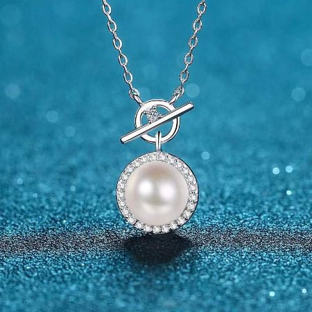 Carly Moissanite & Pearl Necklace whitegold