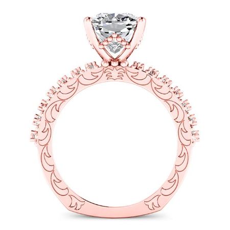 Carmel Cushion Moissanite Bridal Set rosegold