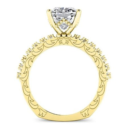 Carmel Cushion Moissanite Bridal Set yellowgold