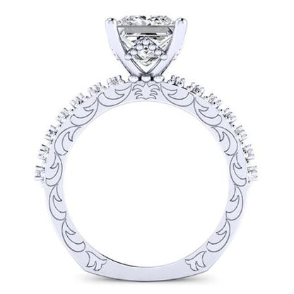 Carmel Diamond Matching Band Only (engagement Ring Not Included) For Ring With Princess Center whitegold