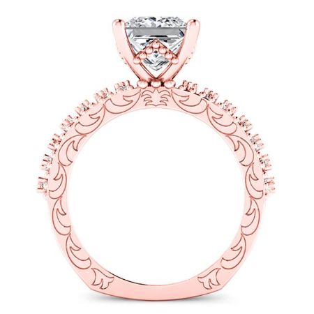 Carmel Diamond Matching Band Only (engagement Ring Not Included) For Ring With Princess Center rosegold