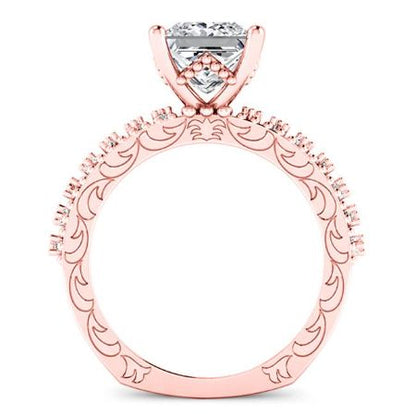 Carmel Diamond Matching Band Only (engagement Ring Not Included) For Ring With Princess Center rosegold