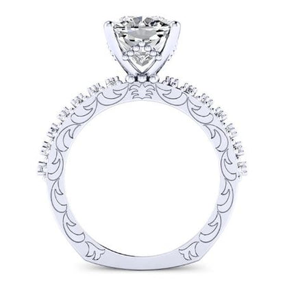 Carmel Diamond Matching Band Only (engagement Ring Not Included) For Ring With Cushion Center whitegold